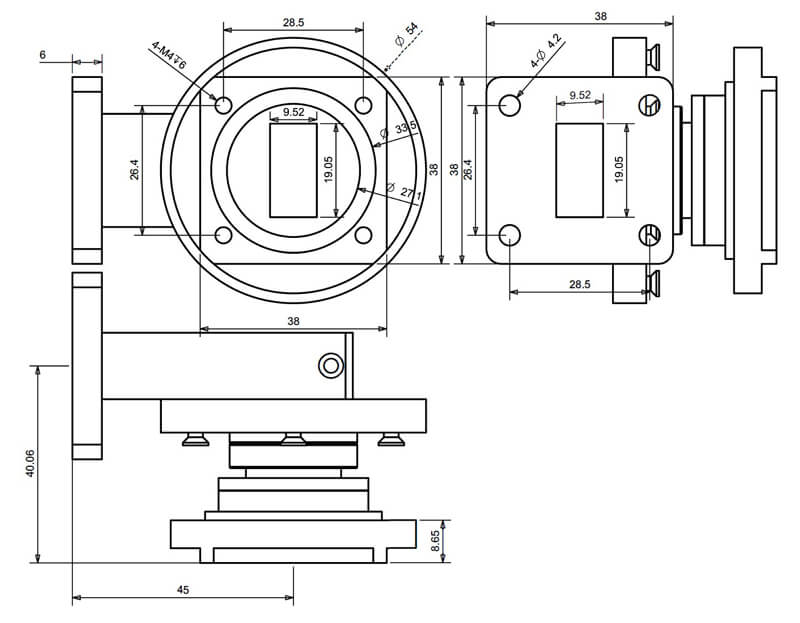 WR75 WG Rotary Joint