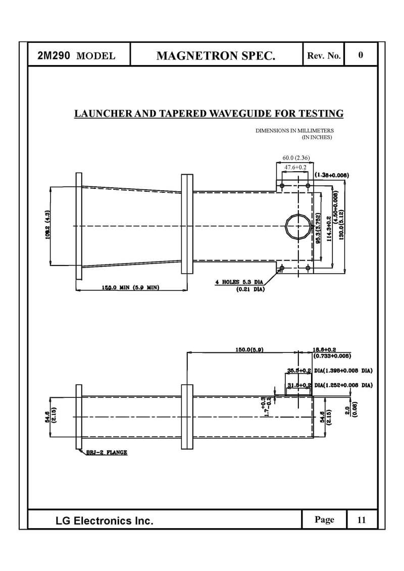 Launcher and Tapered Waveguide