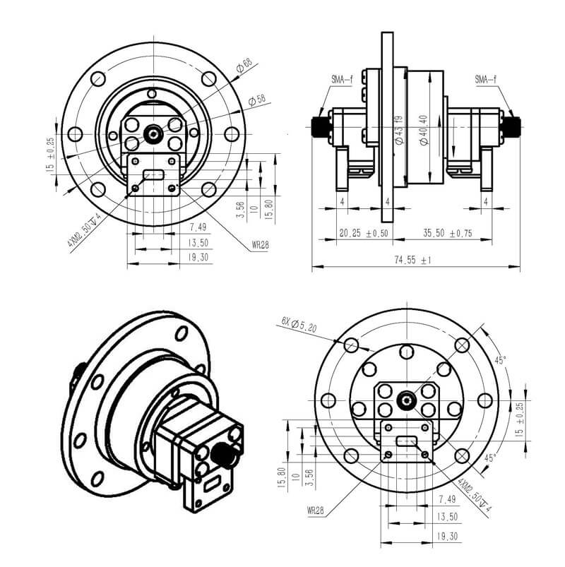 WR28 Dual-Channel Rotary Joint