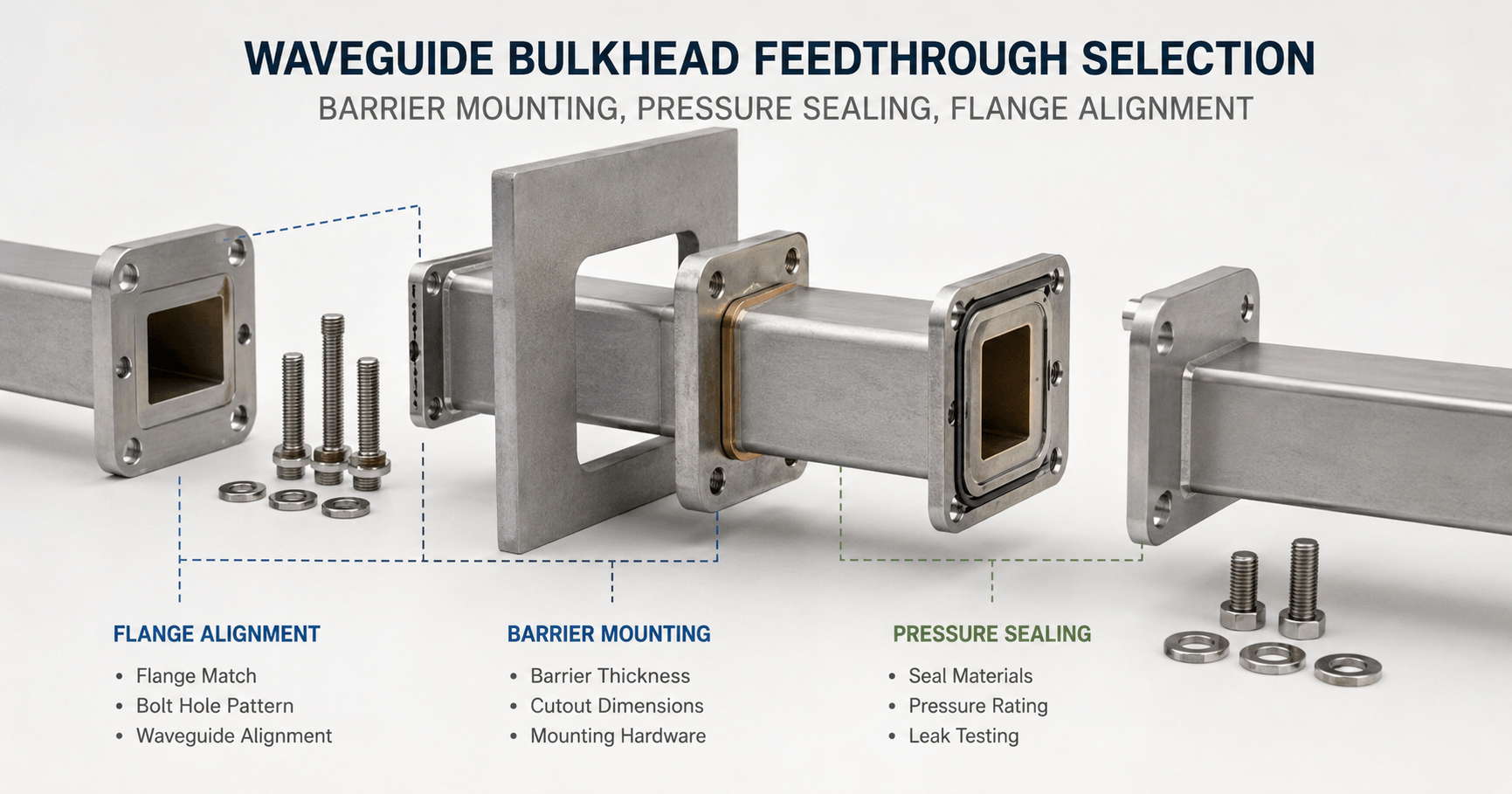 Waveguide Bulkhead Feedthrough Selection | Barrier Mounting, Pressure Sealing, Flange Alignment