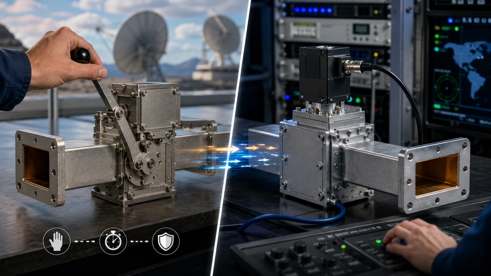Manual vs Electric Waveguide Switches | Control, Speed, Reliability